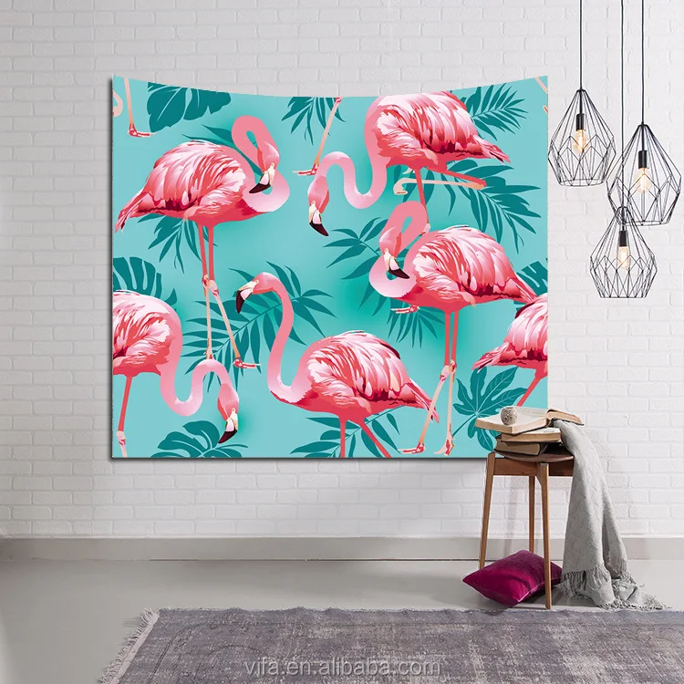 2017 3D Print Stylish Pattern Palm Leaves Flamingo Bedroom Living Room Wall Hanging Tapestry