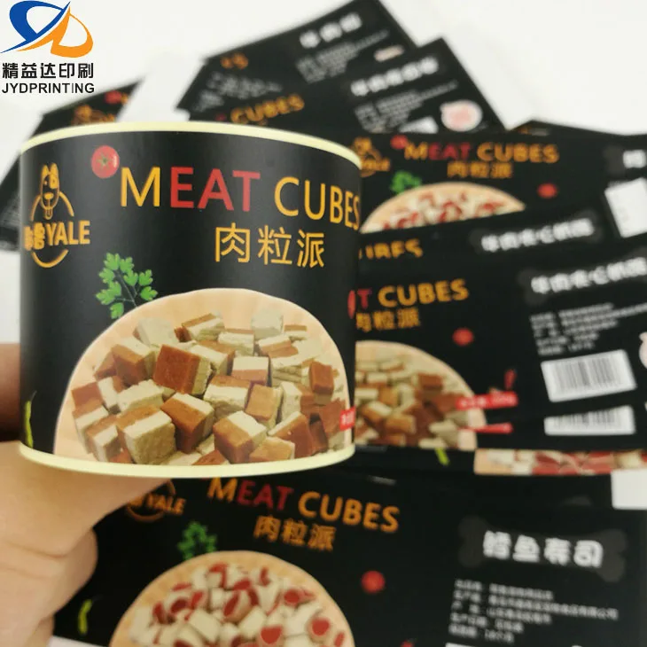 Free Sample Food Labels PET Vinyl PE Paper Food Label Custom Canned Food Label