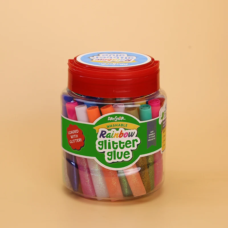 50 различных блестящих цветов, моющийся Быстросохнущий блестящий клей
