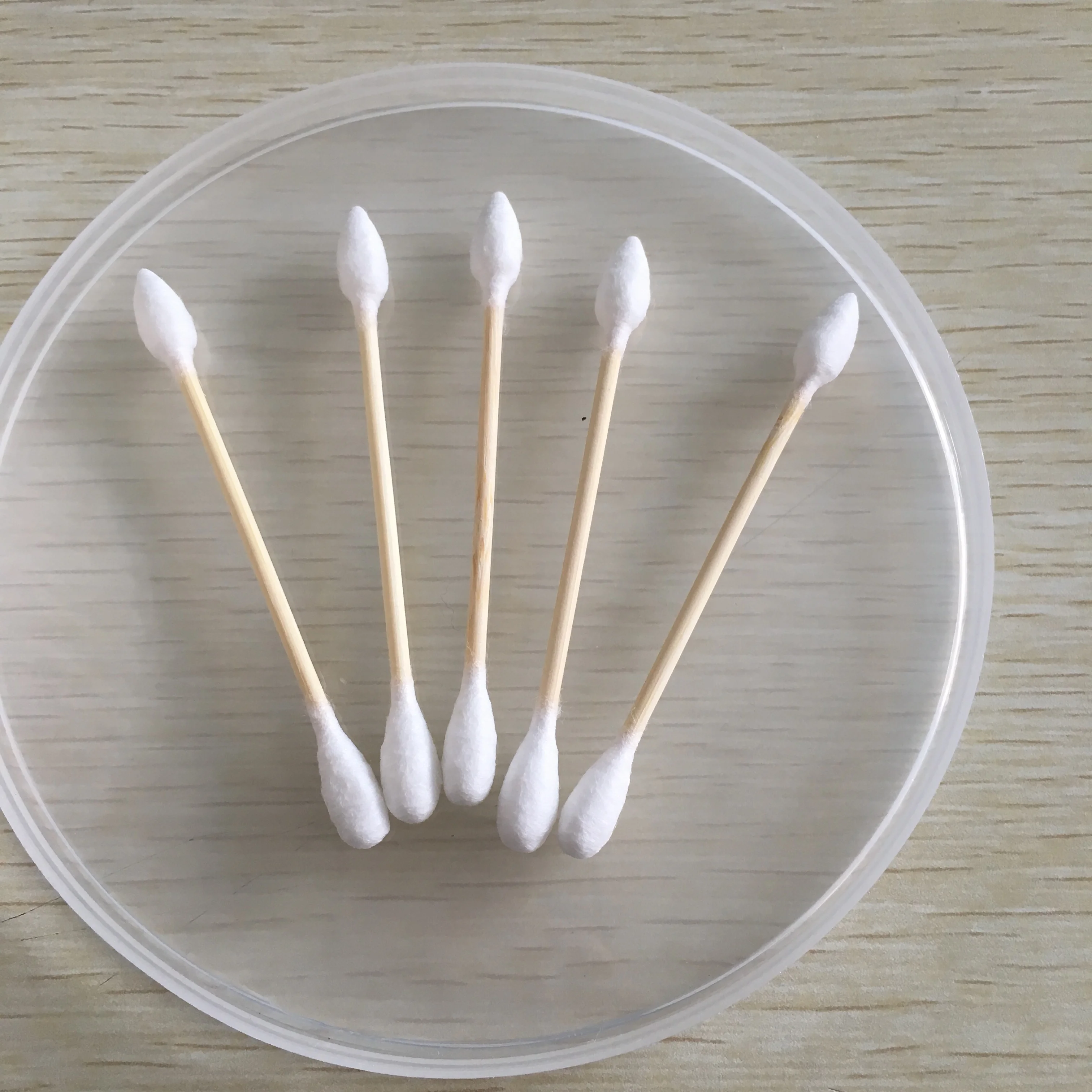 America market super big head bamboo cotton swabs with one side round and one side tip