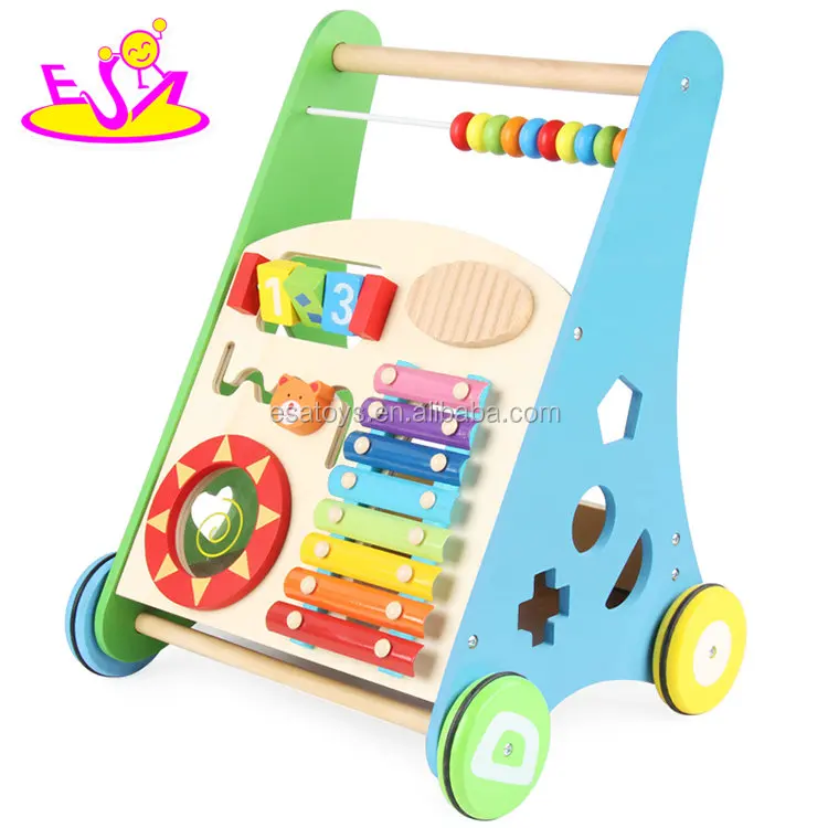 best design wooden baby walking toys for push along W08J001