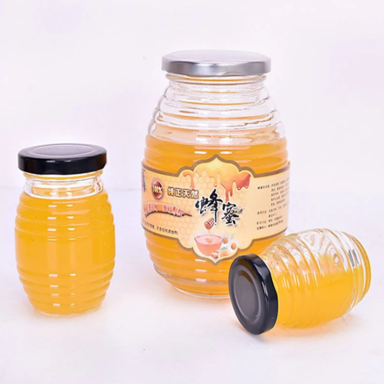 
Fancy Attar 800Ml 1000Ml Embossed Logo Oem Printed Glass Storage Honey Glass Jar/Bottle 350G 450G 500G In Sale 