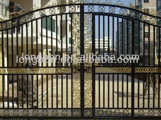 Automatic Sliding Beautiful Steel Iron Pipe Gate Design