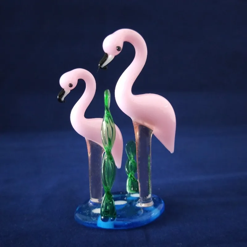 Handmade murano glass flamingos birds figurine for decoration flamingo