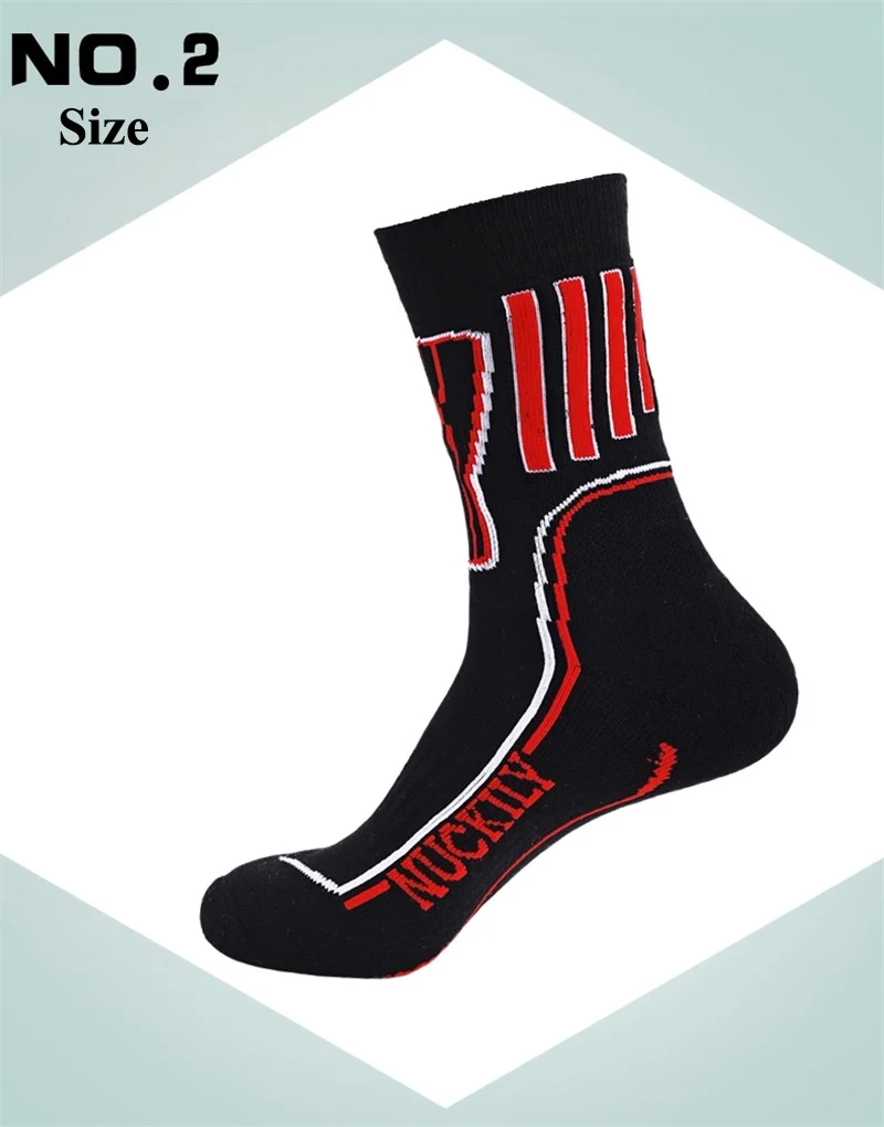  Мужские хлопковые носки NUCKILY высококачественные зимние термоноски в полоску спортивные для футбола баскетбола бега спорта езды на велосипеде