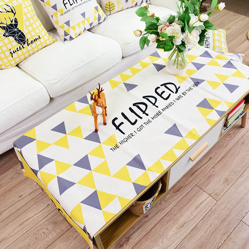 Льняная скатерть в нордическом стиле на заказ с украшением для дома