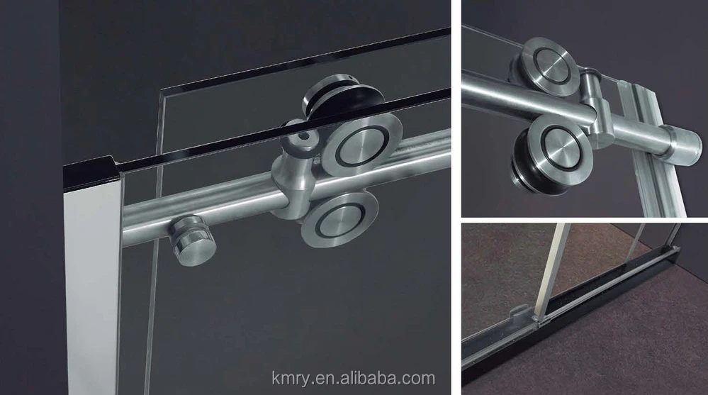 
60 Inch Width Frameless Twin Rollers 8/10/12mm Glass Sliding Shower Door KD8013B 