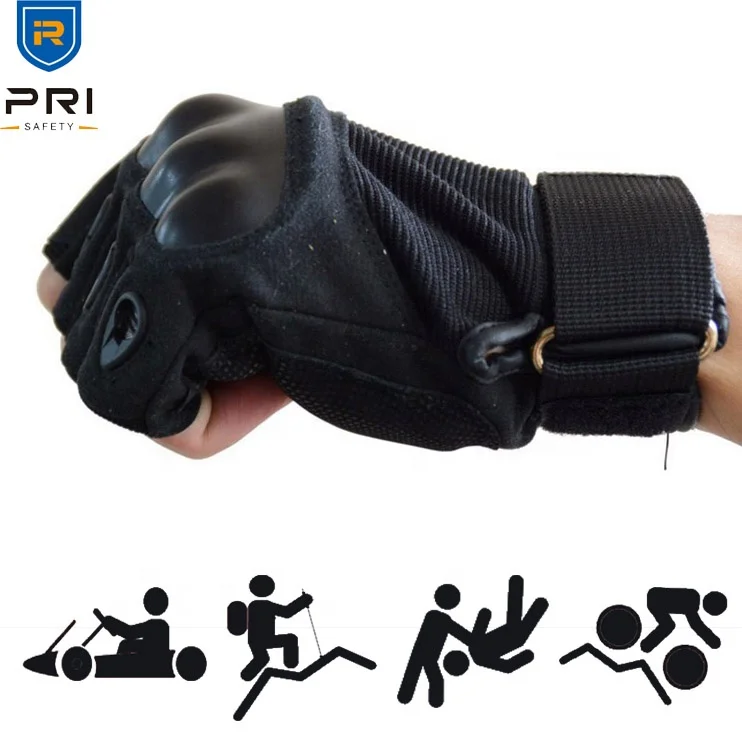 PRI Long Wrap Fingerless Black Camo Motocross Tactical Driver Gloves Leather, Tactical gloves
