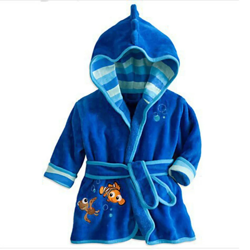Wholesale Cartoon Design Flannel Cotton Kids Bath Robe Girls Night Gown For Girl and Boy