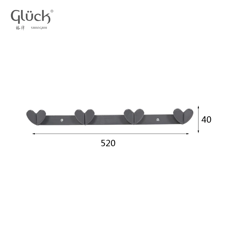 New design heart metal clothes hook for wall HEART HANGER W523
