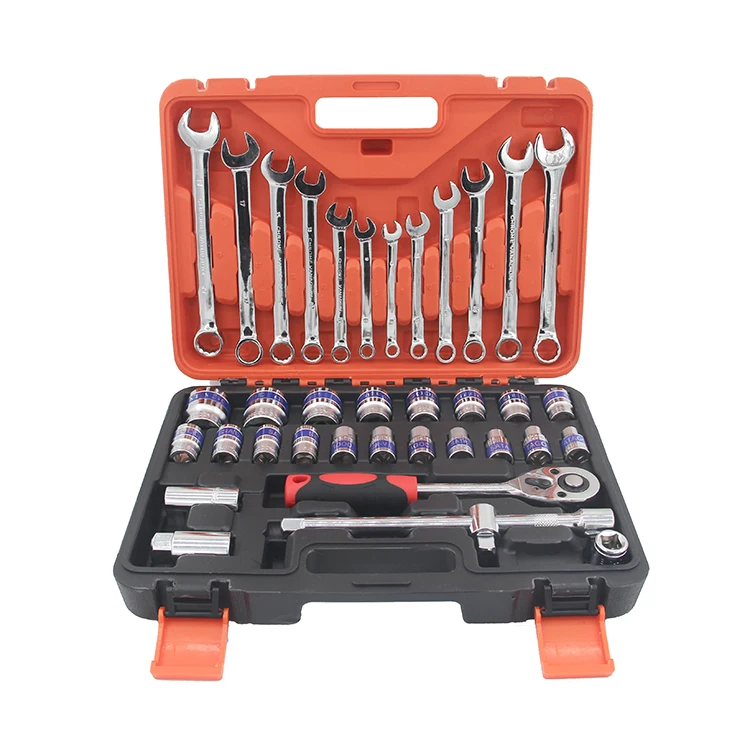 37 PCS Car Cr-V Mechanics Tool Set Complet Plastic Toolbox for Car Motor Bike Repair