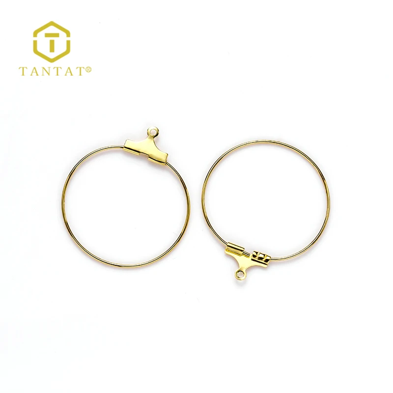 Real Gold Plated Earring Hoop Finding Components Loop For DIY Jewelry Making