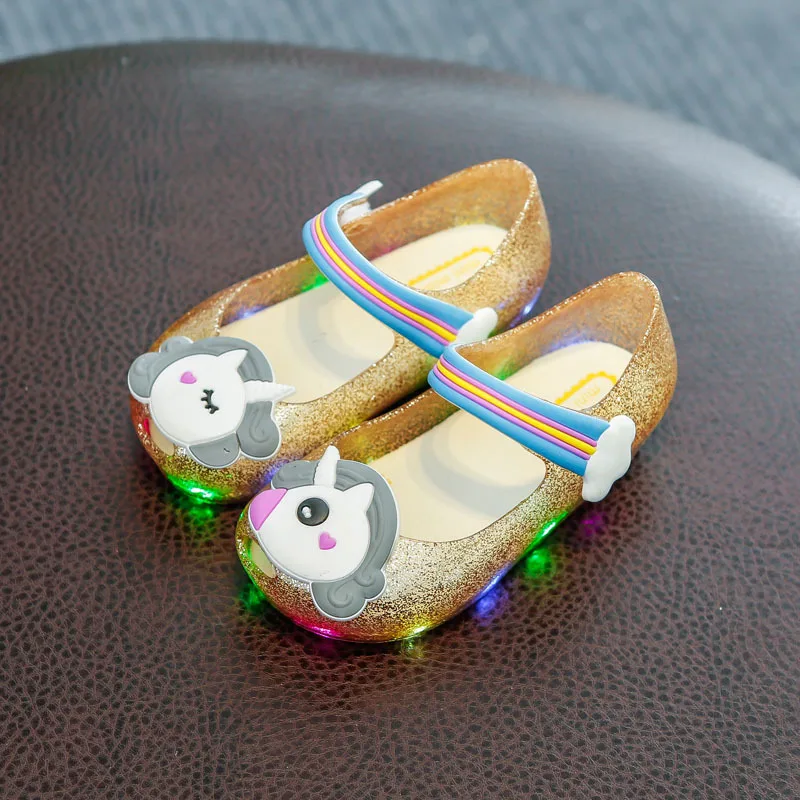 
Hot selling kids jelly sandals with light Jelly shoes kids summer sandals 