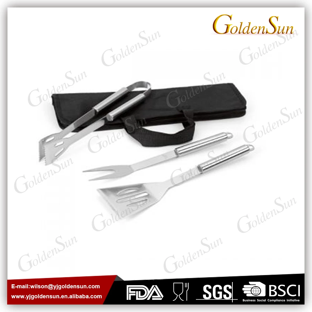 3pcs Oxford Bbq Tools Stainless Steel Bbq Tools Barbecue Accessories Utensils BBQ Tool Set Aluminum Case Tongs For Outdoor