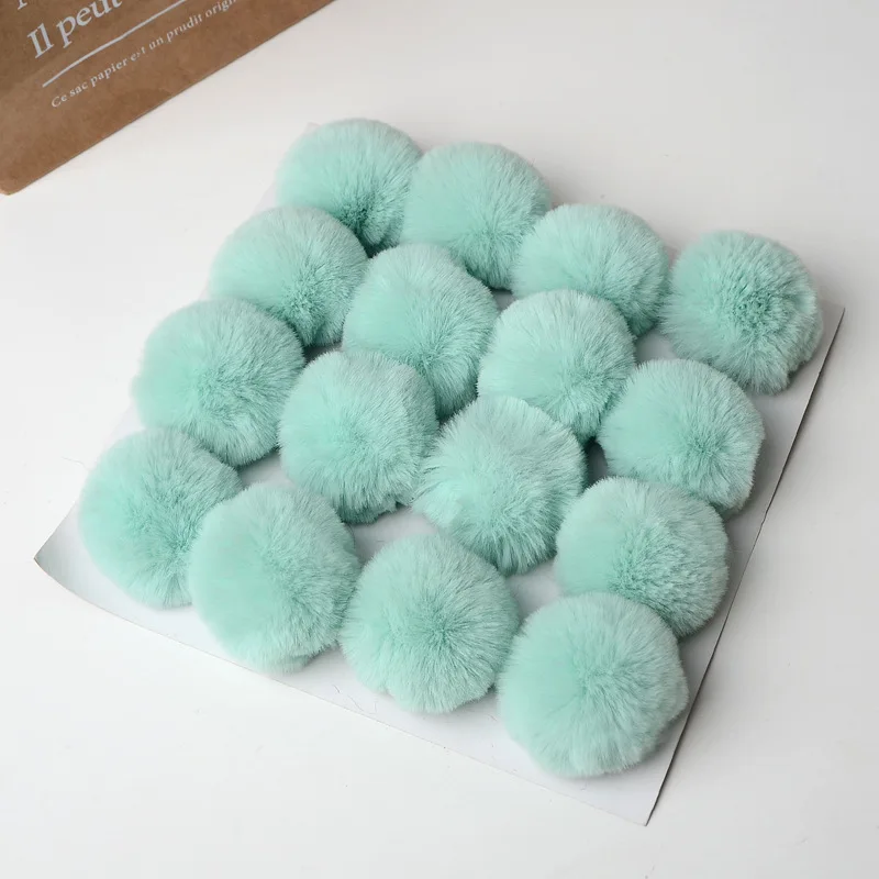 China Supplierartificialfur 8cmlongor shorthairplush faux fur pom pom fake furball Imitation rabbit hair ball  Wool ball