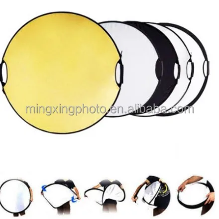 China wholesale 5 in 1 108cm portable collapsible light round photography reflector disc with light stand