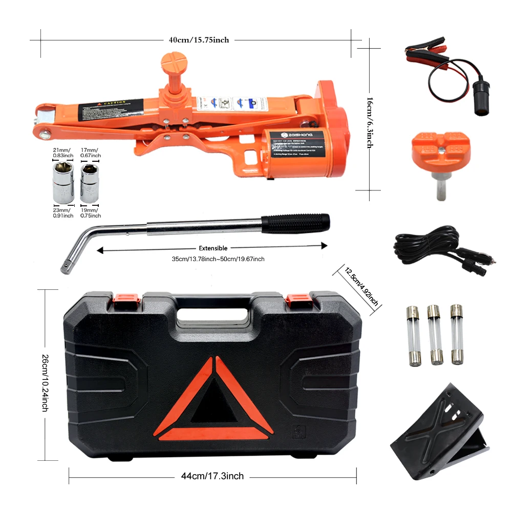 Professional durable portable 3 ton electric powered car jack