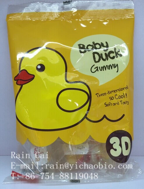 Halal 3D Duck Gummy Candy Soft Chewy Jelly Candy