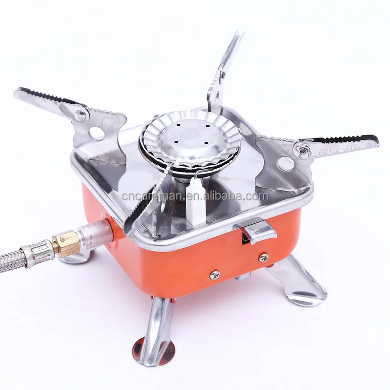 Nozzle Butane Cans/Cartridge Split Type Square Mini/Pocket Camping Hiking Backpacking Gas Burner Stove OEM Orders Accepted