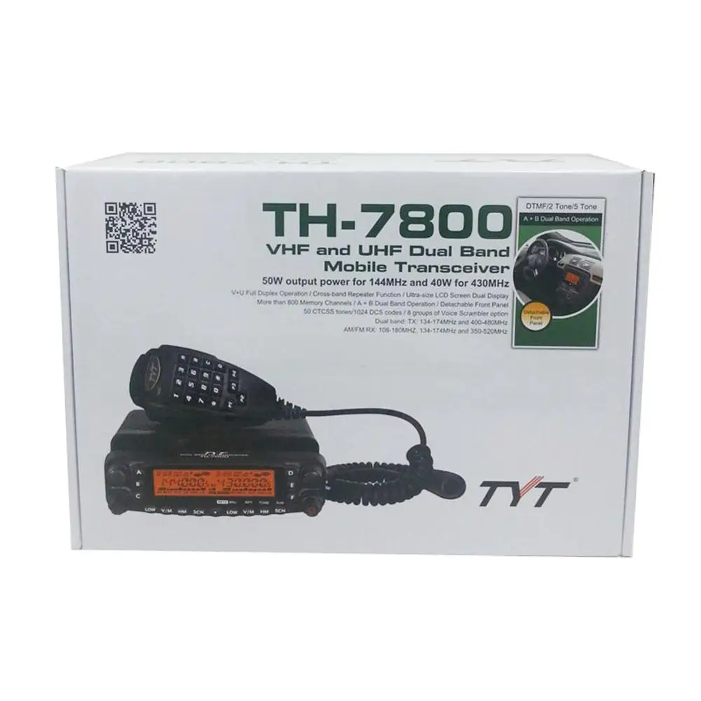 TYT TH-7800 50W Dual Band 136-174/400-480MHz Mobile Radio Amateur HF/VHF/UHF Transceiver