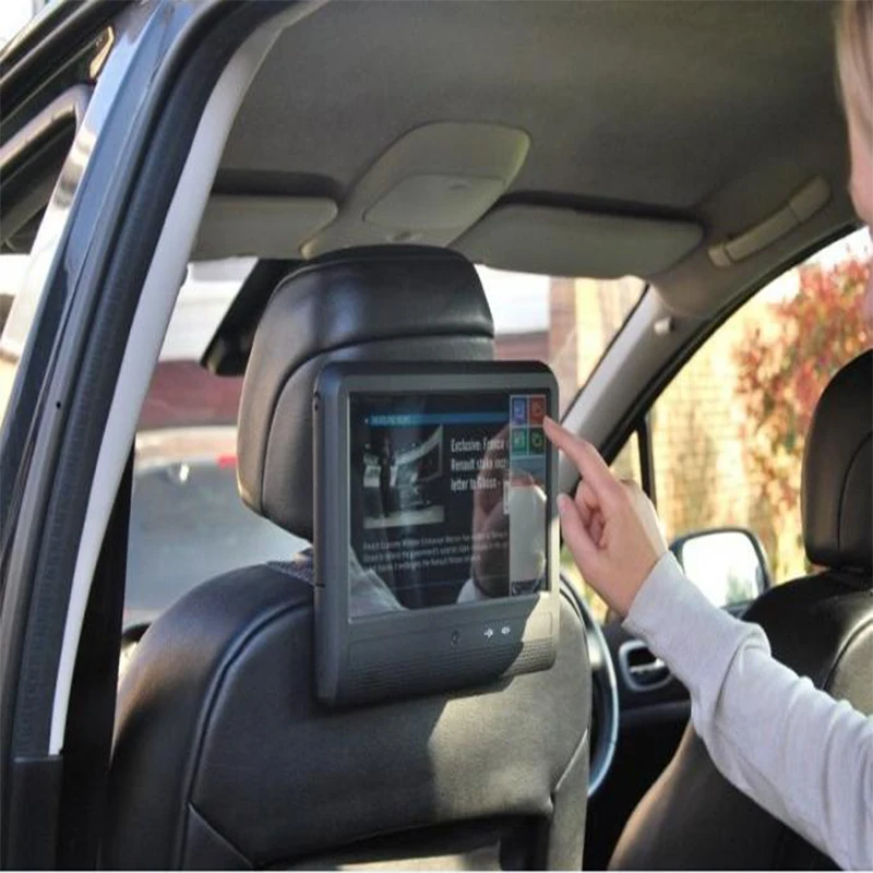 Taxi headrest screen 10.1inch WiFi 4G seat monitor car touch screen 9 taxi video advertising player