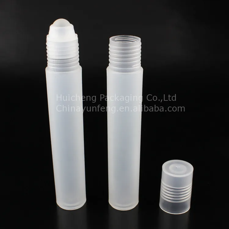 Cheaper price 15ML clear plastic tube packaging with roller ball