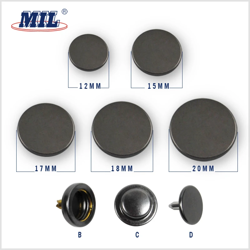 Paint metal leather jacket snap clip buttons