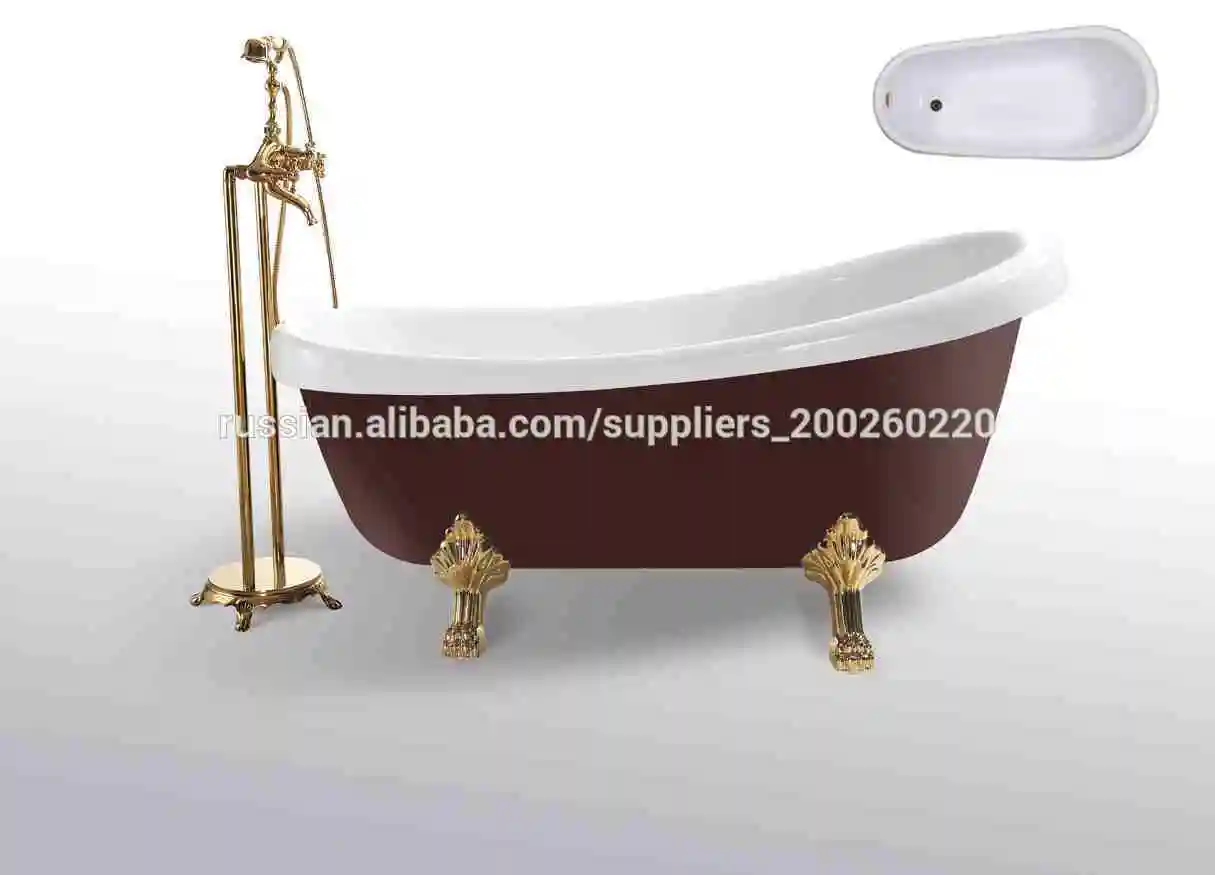 red cast acrylic bathtub with stand BS-6303