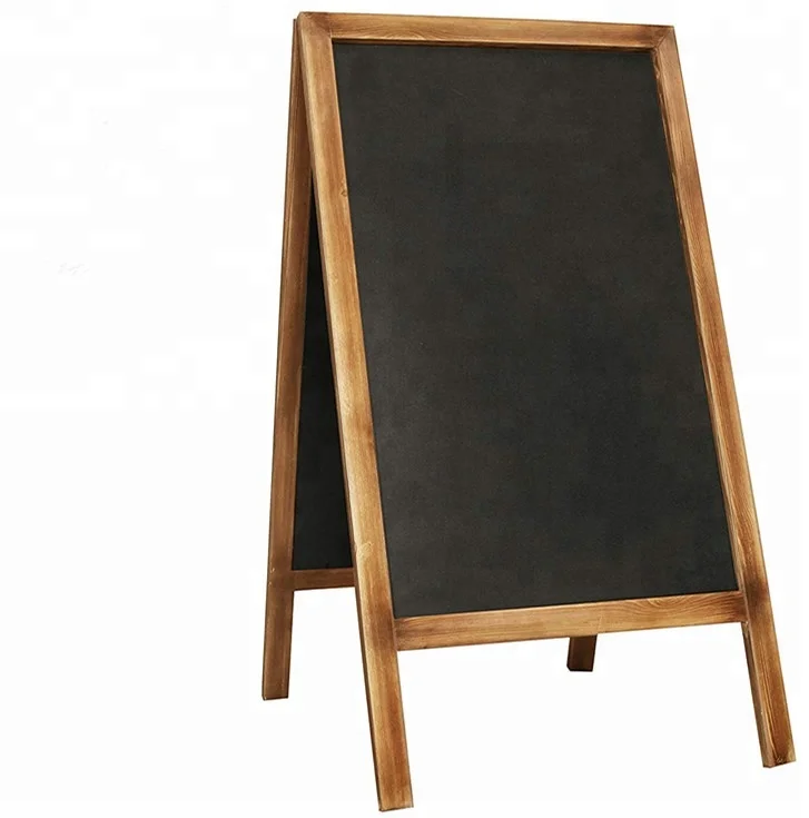 Деревенская Горелая сосновая деревянная рама тротуар А-Рама Двухсторонняя доска знак, сэндвич доска для записей