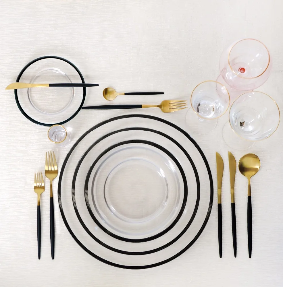 Tableware glass charger wedding party plates