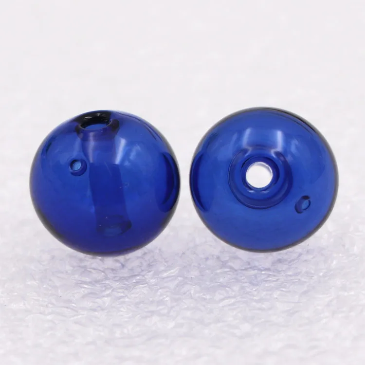 8mm Round Blue Glass Beads 10mm Pinhole Cobalt Crystal Beads 12mm Hollow Aroma Diffuse Ball 14mm Sapphire Loose Beads