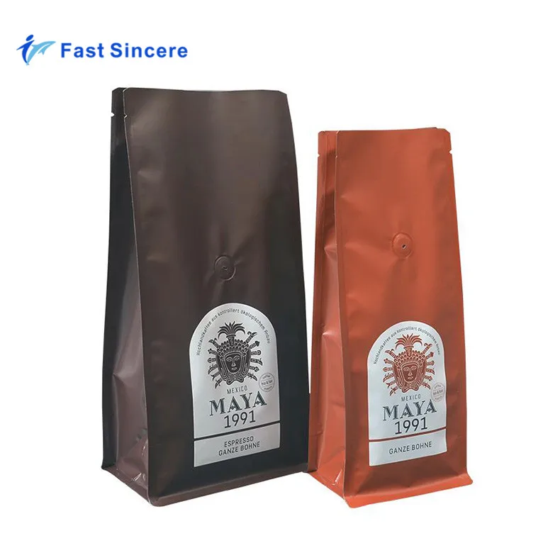 Recycle Roasted Square Bottom Coffee Bean Packaging Bag