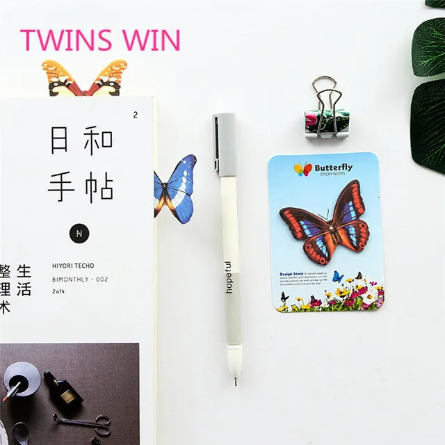 Europe latest office supplies and stationery Fancy Logo Custom creative cartoon butterfly shaped paper memo pad sticky notes 858