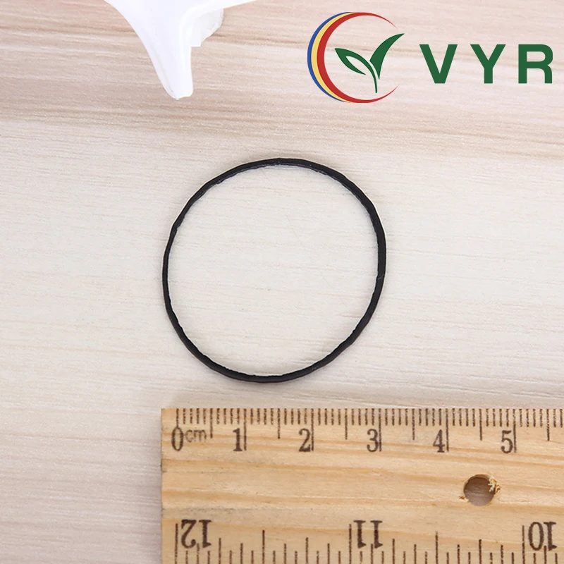 Mini around 32x0.9cm diameter black heat resisting natural rubber elastic silicone hair band rubber band