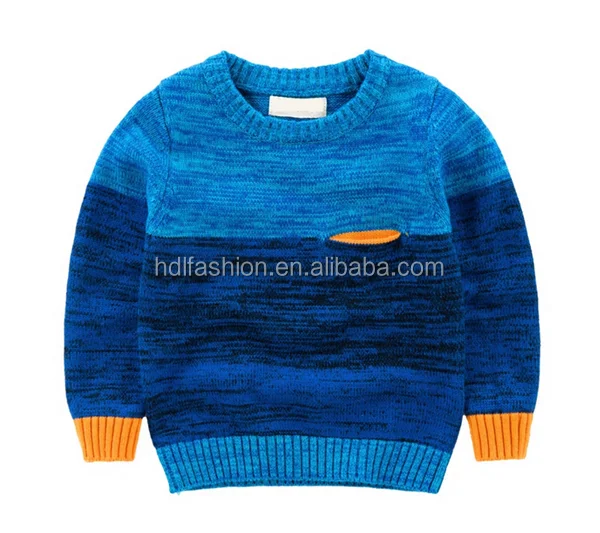 
Baby boy knitted pullover wholesale color combination sweater 