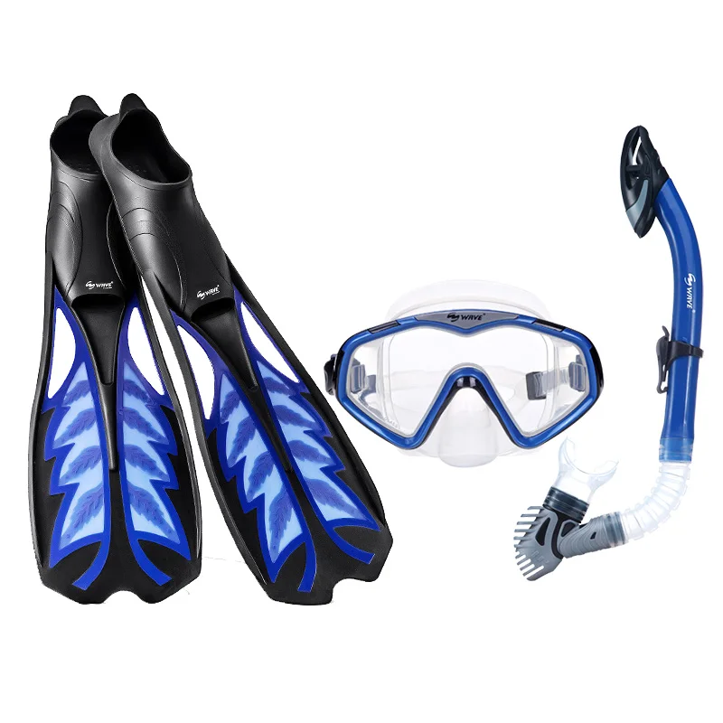 Adult diver scuba mask snorkeling foot diving fins flippers and snorkels