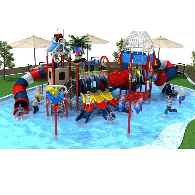 
Large outdoor water Park slide playground with water pool 
