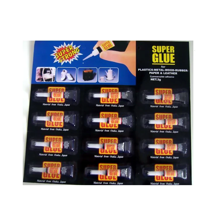 Aluminium Tube Super glue in 12pcs in packs 100% 502