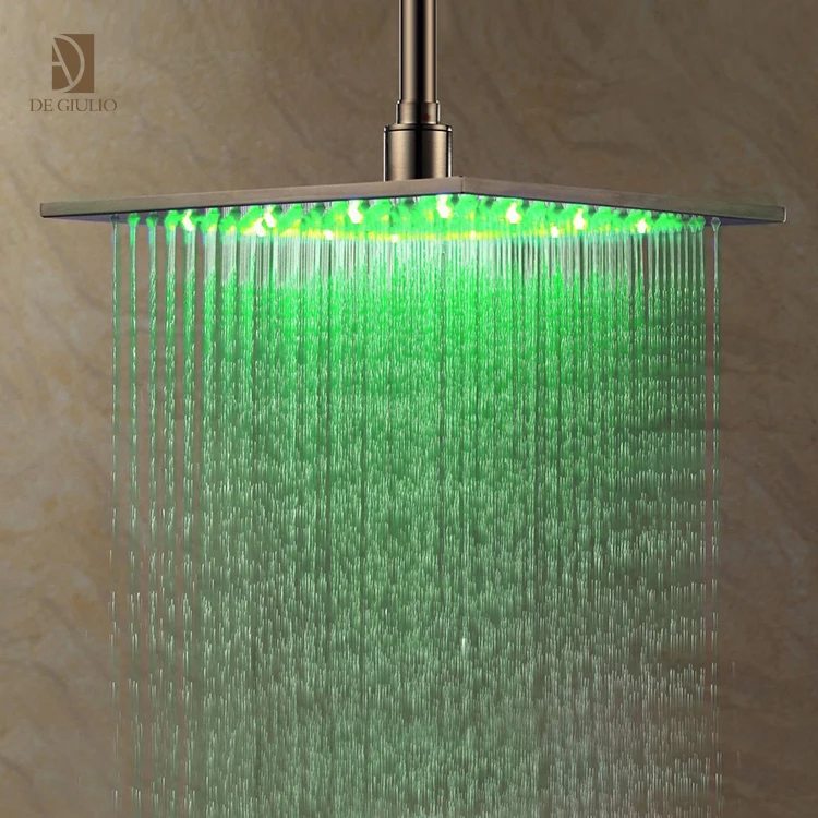 16 'ванная комната квадрат из нержавеющей стали изменение цвета под дождь насадка для душа