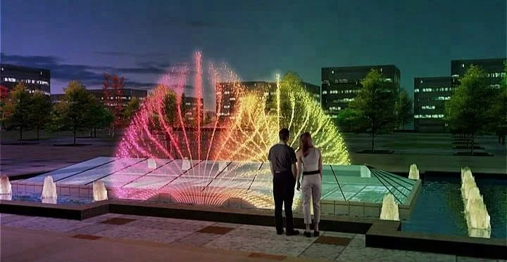 Magic faucet gushing water flow swimming pool waterfall water fountain