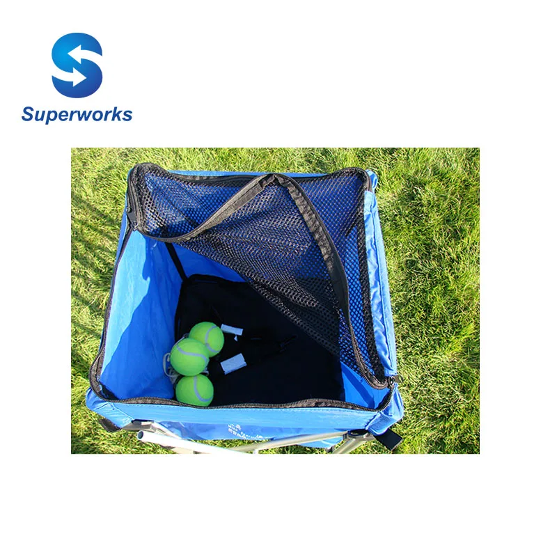 portable tennis ball cart folding tennis ball carrier with 4 wheels