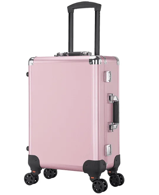 Rolling Makeup Case With Led Light Mirror Adjustable Legs Lockable Train Table Studio Artist Cosmetic