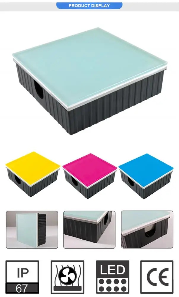 Low voltage color changing buildings square IP67 12W led RGB Paver light Landscape Lamps outdoor led brick