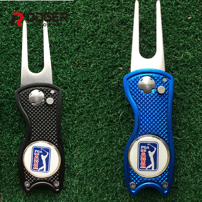
High Quality Bulk Metal Golf Divot Tool with personalized Logo Ball Marker,colorful Pitch Fork 