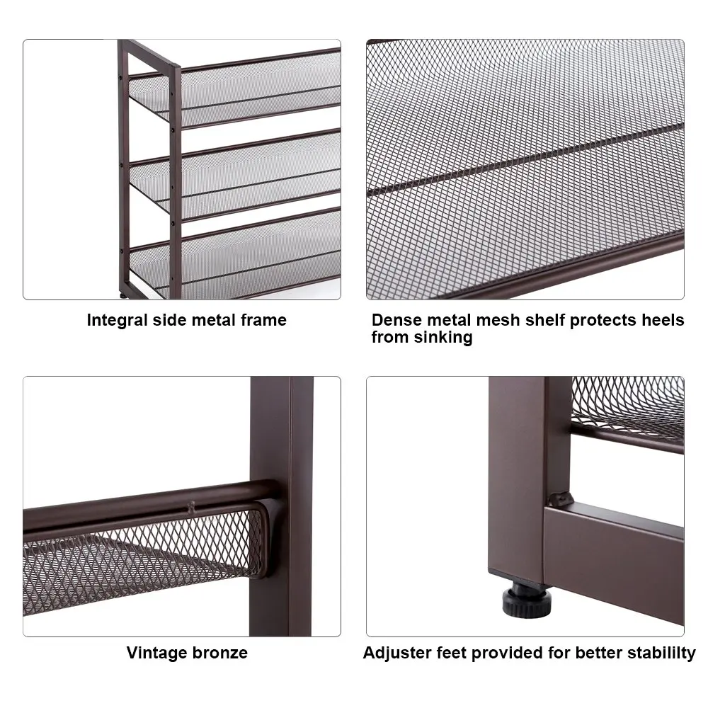 Stackable Metal Shoe Rack for Closet Bedroom Entryway