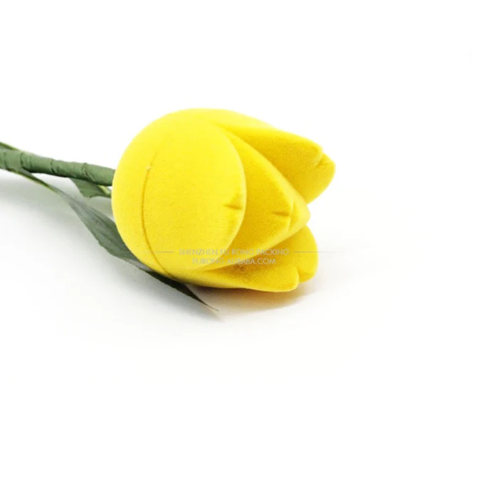 Unique shape piano black championship yellow velvet rose ring box