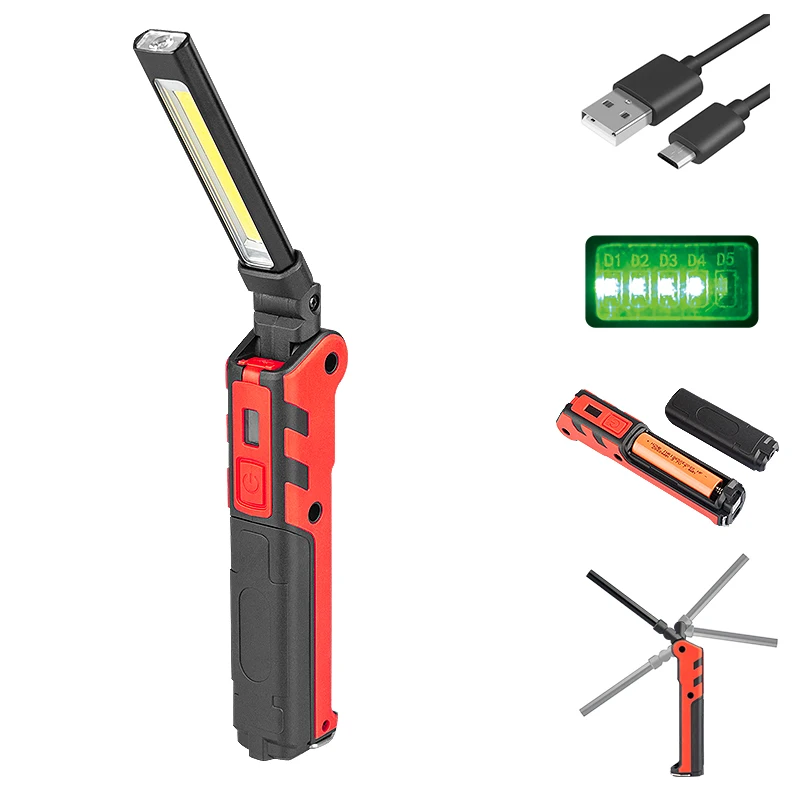 Многофункциональный светодиодный светильник 3 Вт 5 Вт COB USB с регулируемой яркостью и магнитным основанием