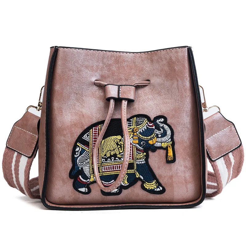 New Design Wholesale Popular Leather Bucket Shoulder Lady Bag