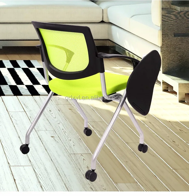 
new style mesh training chair with writing pad and wheels(XYL-1138) 