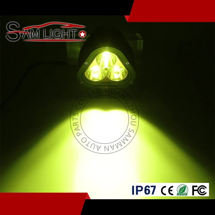 Новый 4-дюймовый желтый треугольная светодиодные прожекторы 12V 24V комбо пятно луча фары дальнего света водонепроницаемый IP68 Led Pod